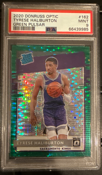 2020 Donruss Optic Tyrese Haliburton Green Pulsar PSA 9