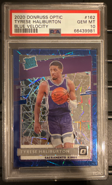 2020 Donruss Optic Tyrese Haliburton Blue Velocity PSA 10
