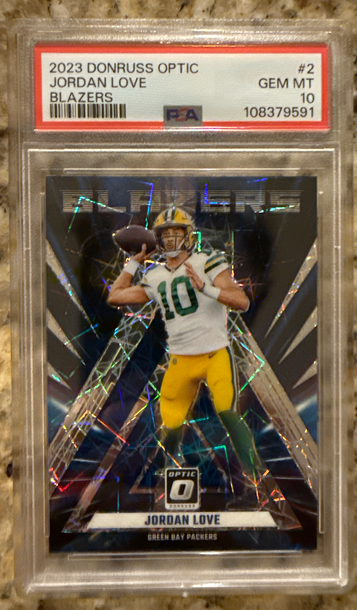 Jordan Love 2023 Panini Donruss Optic - Blazers #2 PSA 10 Case Hit SSP