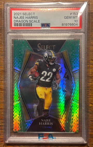 2021 select Najee Harris dragon scale PSA 10