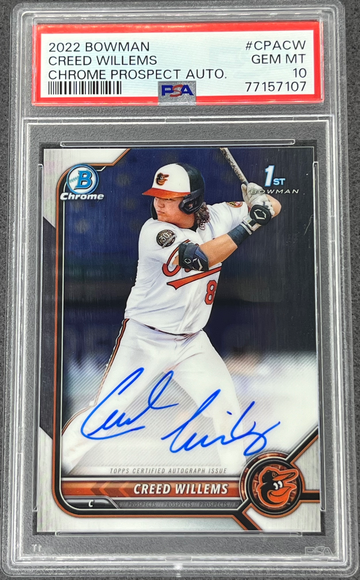 2022 Bowman Creed Williams Chrome Auto PSA 10