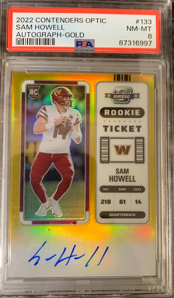 2022 Panini Contenders Optic Sam Howell  - Rookie Ticket RPS Autographs Variation Gold Prizm