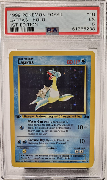 1999 Pokemon Fossil Lapras 1st Ed #10 PSA 5