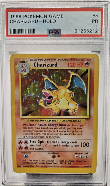 1999 POKEMON CHARIZARD #4 HOLO PSA 1