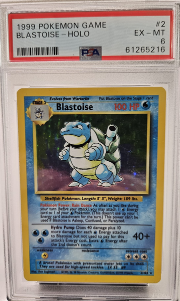 1999 POKEMON GAME #2 BLASTOISE HOLO PSA 6