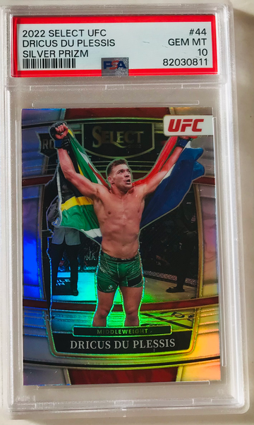 2022 Select MMA UFC - Dricus Du Plessis Rookie RC - Silver Holo Prizm PSA 10