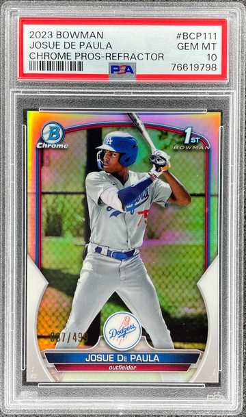 2023 Bowman Josue De Paula Refractor /499 PSA 10