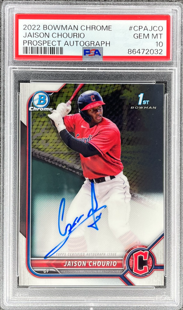 2022 Bowman Chrome Jaison Chourio Auto PSA 10 Guardians