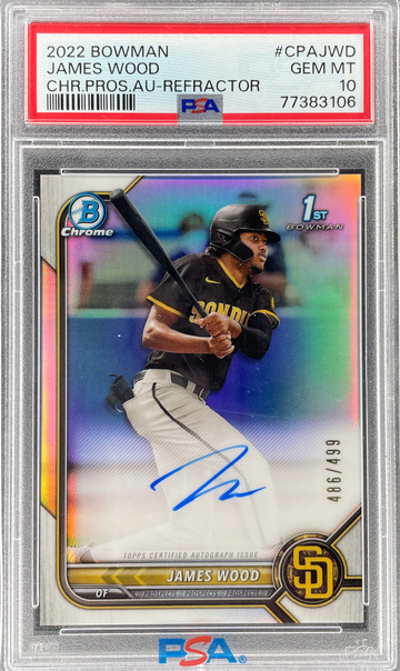2022 Bowman James Wood Refractor Auto /499 PSA 10
