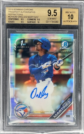 2019 Bowman Chrome Orelvis Martinez Refractor Auto /499 BGS 9.5 TG+