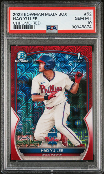 2023 Bowman Mega Box Hao Yu Lee Red Refractor /5 PSA 10