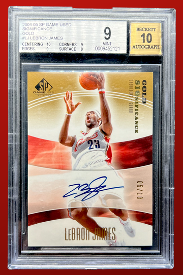 2004-05 Upper Deck SP Game Used Lebron James Significance Gold /10 BGS 9 with 10 Auto