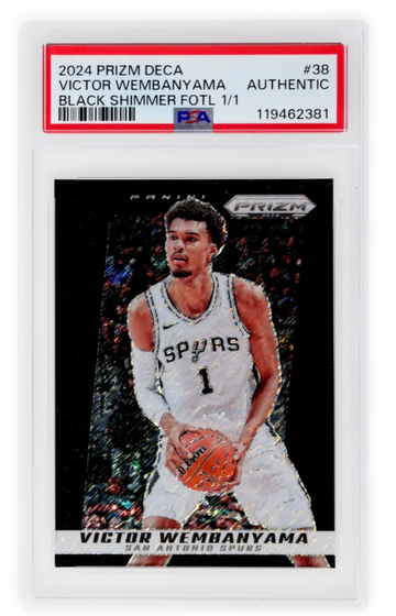 2024 Panini Prizm Deca Victor Wembanyama Black Shimmer 1/1 Authentic #38