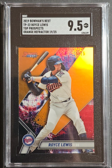 2019 Bowman Best Orange Refractor Royce Lewis SGC 9.5 #d 19/25