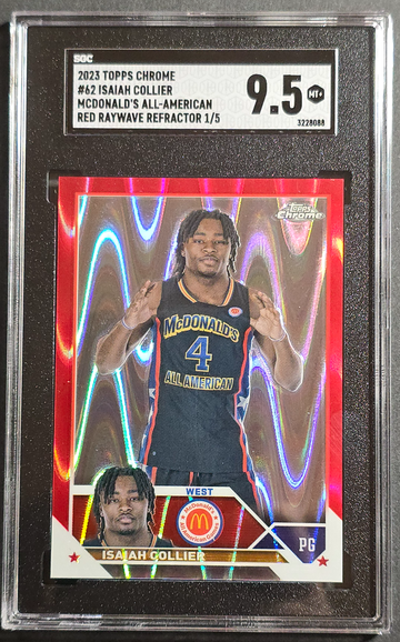 2023 Topps Chrome Isaiah Collier Red Ray wave Refractor SGC 9.5 #d 1/5