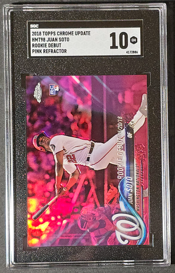 2018 Topps Update Chrome debut Juan Soto Pink Refractor SGC 10 RC