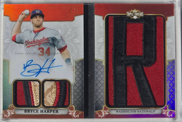 2014 Topps Triple Threads Bryce Harper 1/1 Letter R Patch 2011 Futures Game USA jersey