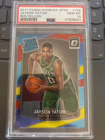 2017 panini Donruss optic Jayson tatum red yellow rated rookie! PSA 10! Celtics