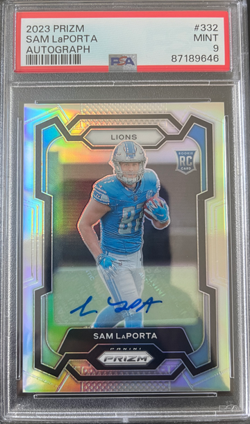 2023 Panini Prizm Sam LaPorta Silver Prizm Auto PSA 9