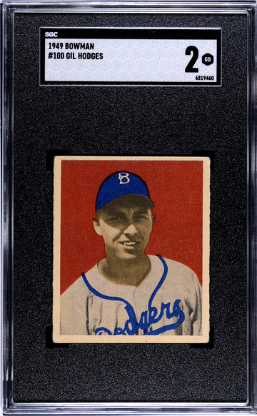 1949 Bowman #100 Gil Hodges RC SGC 2