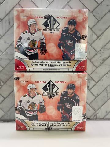 2023-24 UD SP Authentic Hockey Hobby Box Factory Sealed - Bedard RC - Lot Of 2