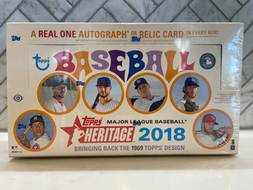 2018 Topps Heritage Baseball Factory Sealed HOBBY Box-AUTOGRAPH/MEM+BOX LOADER!