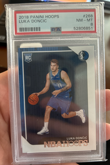 Luka Doncic 2018 Panini NBAHoops rookie 268 PSA 8 Mavericks 