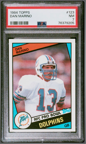 1984 Topps Dan Marino HOF #123 Miami Dolphins - PSA 7 NM (76379205)