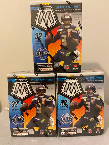 Lot of 3 - 2021 Panini NFL Football Mosaic Blaster Box New Factory Sealed
