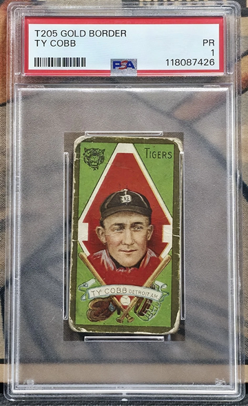 TY COBB 1911 T205 Gold Border Piedmont Tobacco PSA 1 DETROIT TIGERS HOF Prewar