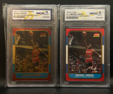 1996-97 Fleer Decade Of Excellence - Michael Jordan - Fleer Polychrome 10th Anniversary Rookie Card 