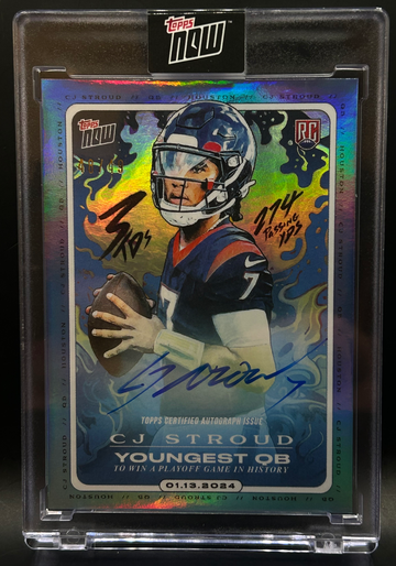 2023 Topps Now CJ Stroud On Card Auto Rookie Blue 