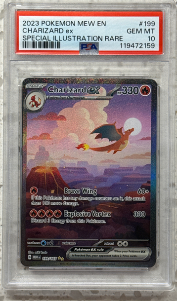 2023 POKEMON MEW EN-151 SPECIAL ILLUSTRATION RARE #199 CHARIZARD EX PSA 10 SIR