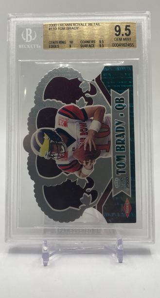 2000 Crown Royale Retail #110 Tom Brady Rookie Die Cut graded BGS 9.5