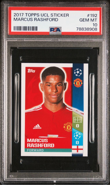 2017 Topps UCL sticker Marcus Rashford PSA 10 