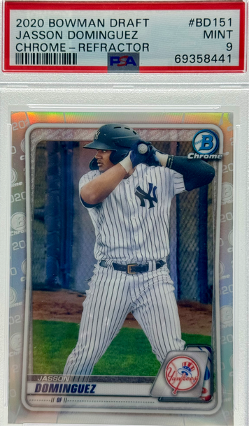 2020 BOWMAN DRAFT JASSON DOMINGUEZ CHROME - REFRACTOR #BD-151 PSA 9 MINT