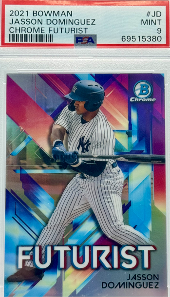 2021 BOWMAN JASSON DOMINGUEZ CHROME FUTURIST PSA #JD PSA 9 MINT