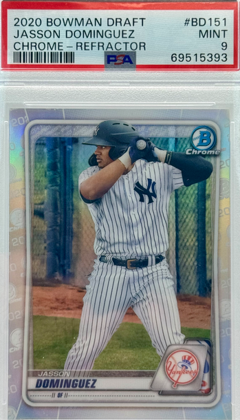 2020 BOWMAN DRAFT JASSON DOMINGUEZ CHROME - REFRACTOR PSA 9 MINT #BD151
