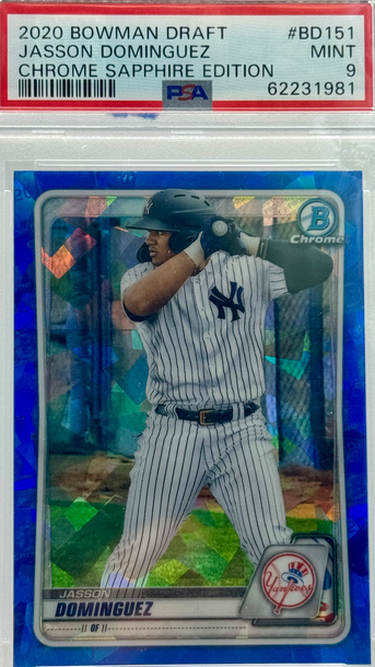 2020 BOWMAN DRAFT JASSON DOMINGUEZ CHROME SAPPHIRE EDITION PSA 9 MINT #BD151