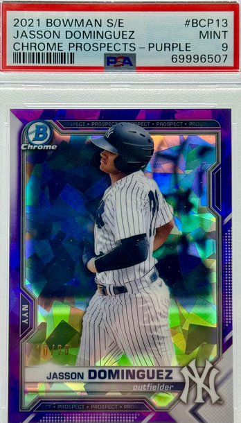 2021 BOWMAN S/E JASSON DOMINGUEZ CHROME PROSPECTS - PURPLE/20 #BCP13 PSA 9 MINT