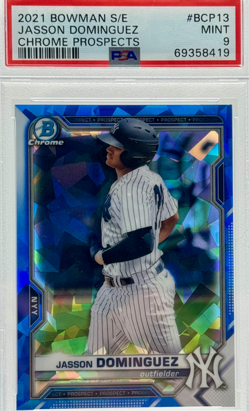 2021 BOWMAN S/E JASSON DOMINGUEZ CHROME PROSPECTS #BCP13 PSA 9 MINT