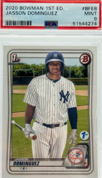 2020 BOWMAN 1ST ED. JASSON DOMINGUEZ #BFE8 PSA 9 MINT