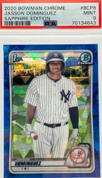 2020 BOWMAN CHROME JASSON DOMINGUEZ SAPPHIRE EDITION #BCP8 PSA 9 MINT