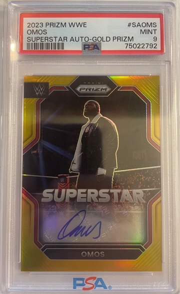 2023 Panini Prizm WWE Omos Superstar Auto Gold Prizm 10/10 EBAY 1/1