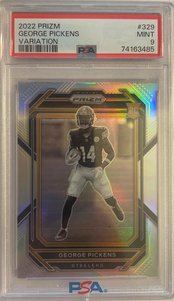 2022 Panini Prizm Football George Pickens Silver Variation PSA 9