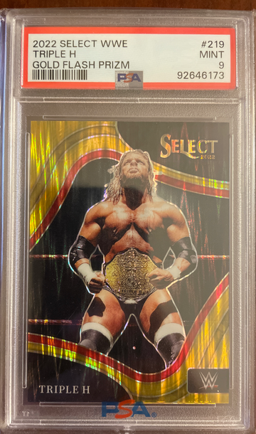 2022 Select WWE Triple H Gold Flash Ringside /10 PSA 9