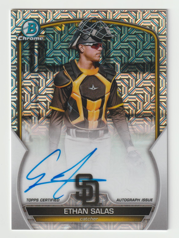 ETHAN SALAS 2023 BOWMAN CHROME PROSPECT MEGA MOJO REFRACTOR # BCMA-ES ON-CARD AUTOGRAPH