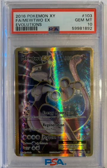 2016 Pokémon XY Mewtwo Ex PSA 10