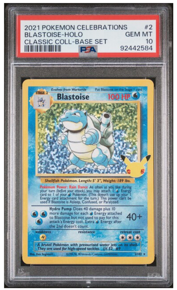 2021 Pokémon Celebrations Blastoise Holo PSA 10