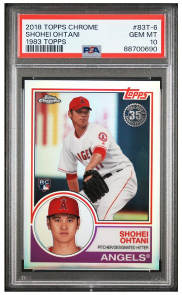 2018 Topps Chrome 1983 Topps Shohei Ohtani #83T-6 PSA 10